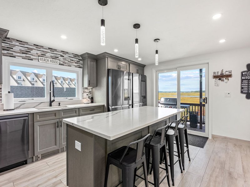Interior of a kitchen with Beach House decoration
